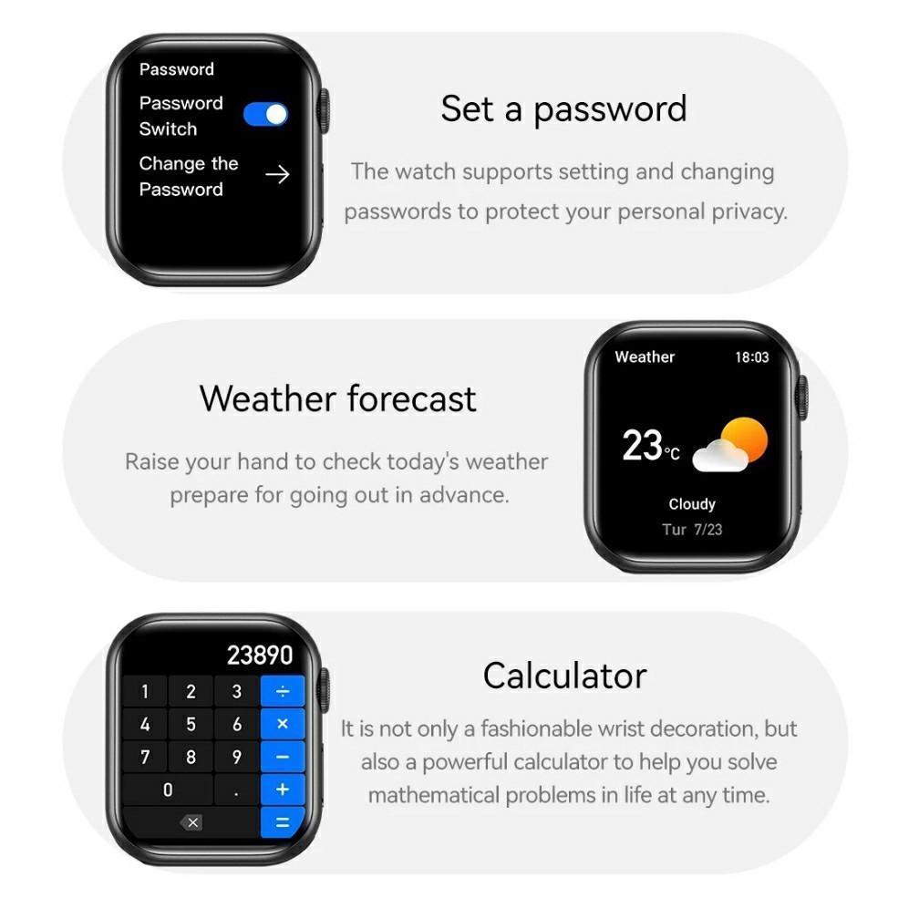 100% aman [bisa cod] original lds smartwatch ace-10 mini 2.0inci layar sentuh 45mm layar penuh jam t