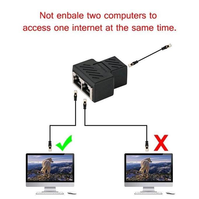 Network Splitter 1 To 2 RJ45 Ethernet Connector Adapter Splitter RJ45 | DN0190