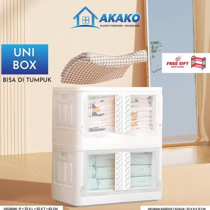 AKAKO - LEMARI PAKAIAN PLASTIK UNI BOX BEAUTY STORAGE BOX CABINET PENYIMPANAN SERBAGUNA (TERBAIK) (T