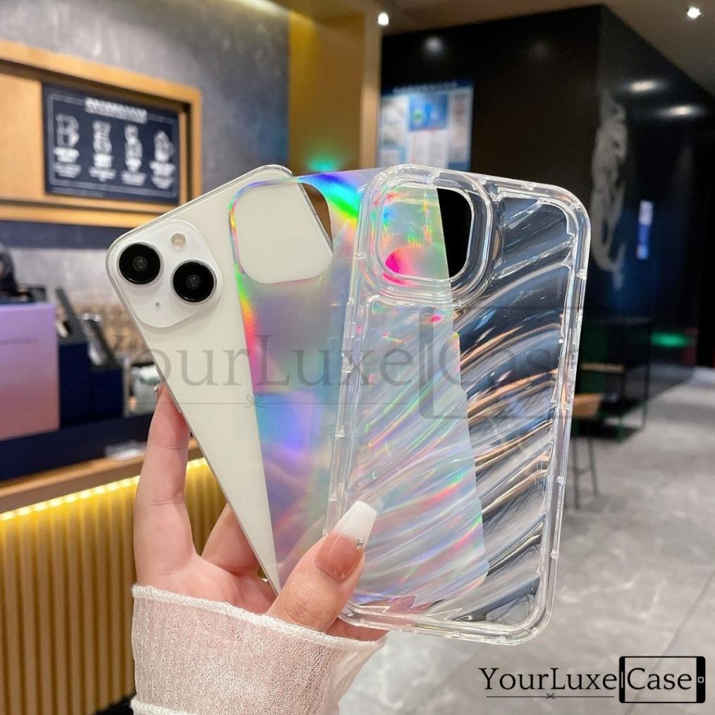 Cuci Gudang Hologram Dazzle Wave Aurora Case Hp Casing Iphone 7 8 X Xr Xs 11 12 13 14 15 16 Plus Pro