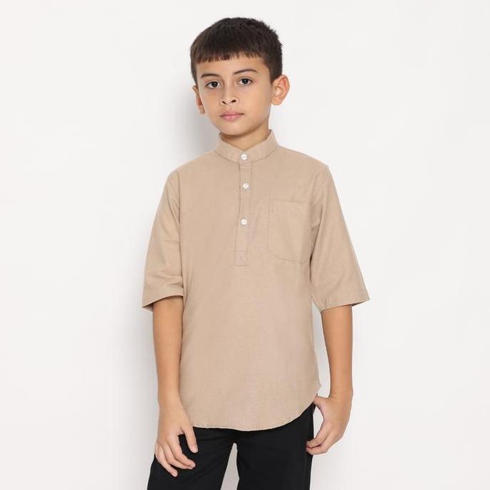 Dancus Kemeja Koko Pakistan Anak / Koko Kurta Anak Warna Khaki OLRM260