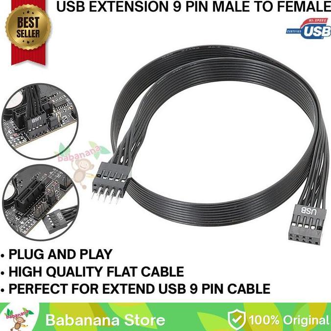 Kabel Extension usb 2.0 9pin 9 pin front panel casing usb audio cable