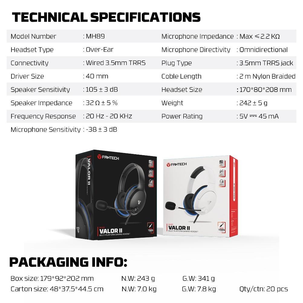 Cuci Gudang Fantech Valor Ii Mh89 Headset Gaming Pc Kabel 3.5Mm Trrs Jack Headphone Multi Platform