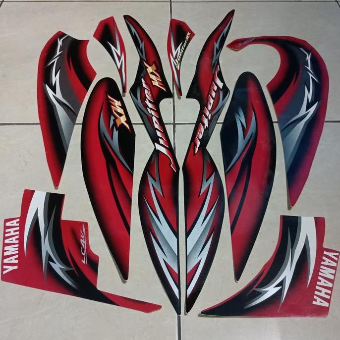 stiker striping yamaha jupiter mx old 135 2006 hitam merah lis body standar berkualitas original