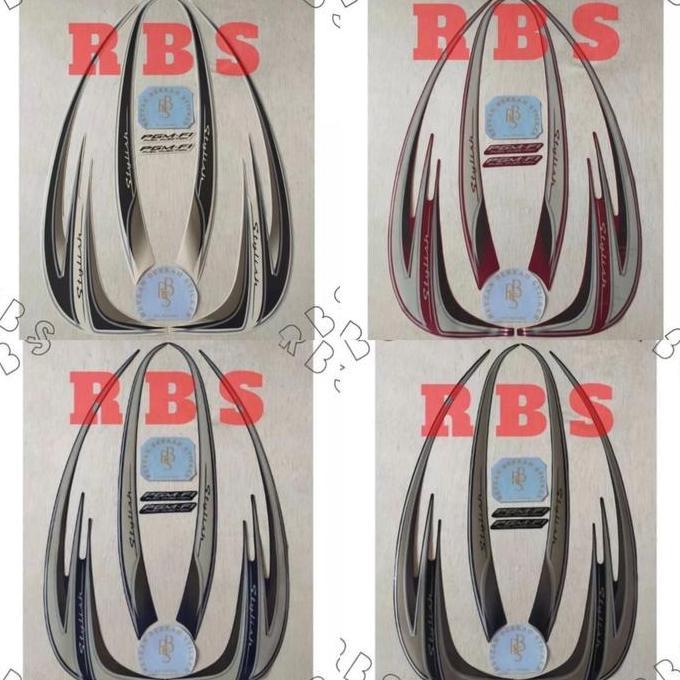 STIKER STRIPING LIS BODY SCOOPY STYLISH 2014 HITAM MERAH PUTIH BIRU
