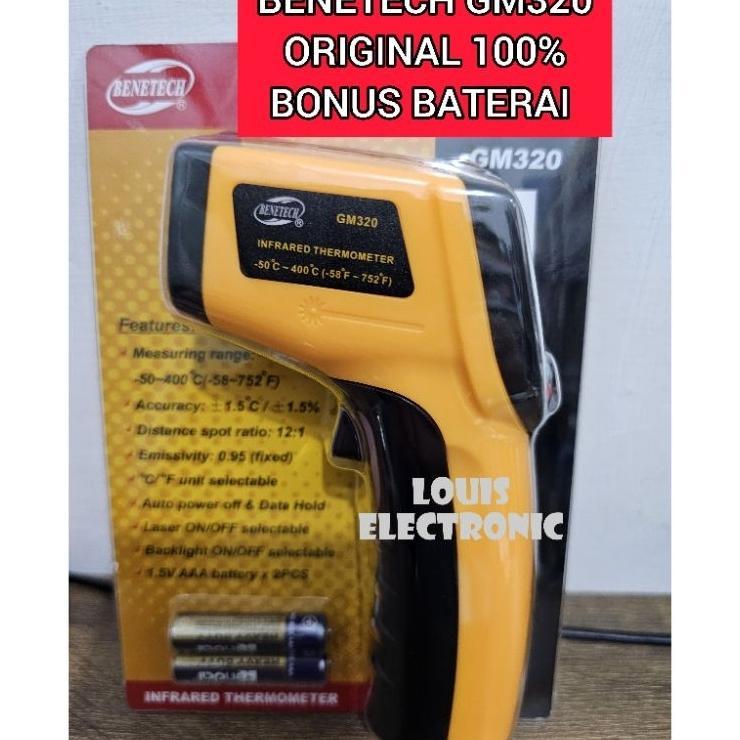 Thermometer Thermogun Infrared Benetech Gm320 Original Thermogun Laser Alat Pengukur Temperatur Suhu
