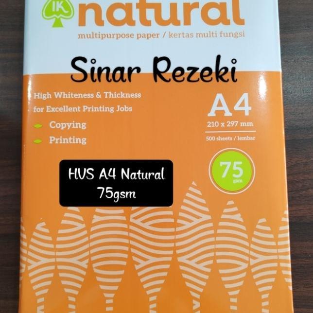 1 Dus = 5 Rim Hvs A4/Hvs F4 Natural 75Gsm/Kertas Fotocopy F4/Hvs F4/Kertas Fotokopi F4