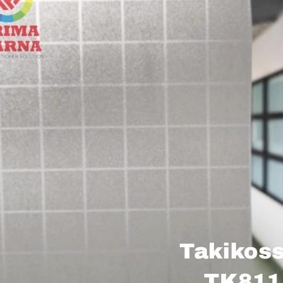 Stiker Kaca Es Film Sandblast Takikossai Motif Kotak