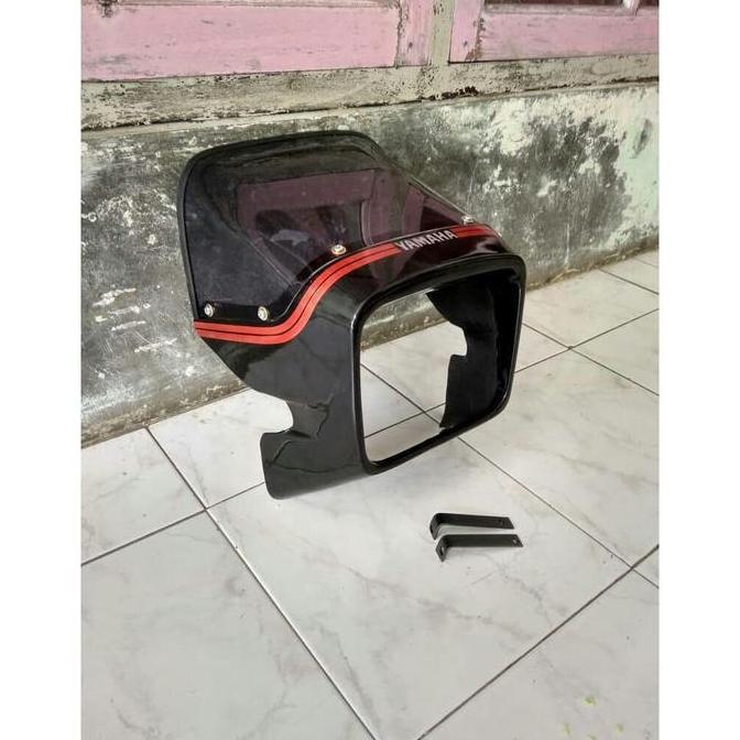 Krodong Lampu Hijab Hitam Lis Garis / Tutup Lampu Motor RX KING