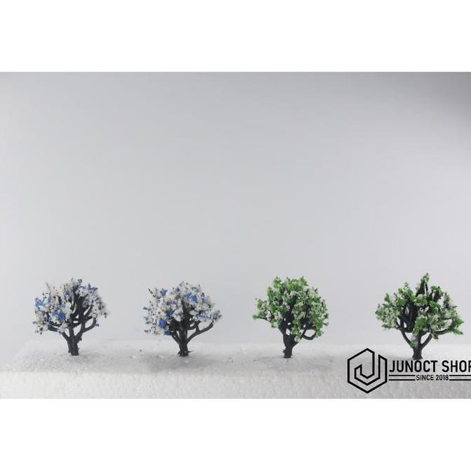MAKET POHON KECIL 1:150 1:200 DENGAN BUNGA BERWARNA - MINIATUR DIORAMA JUN27