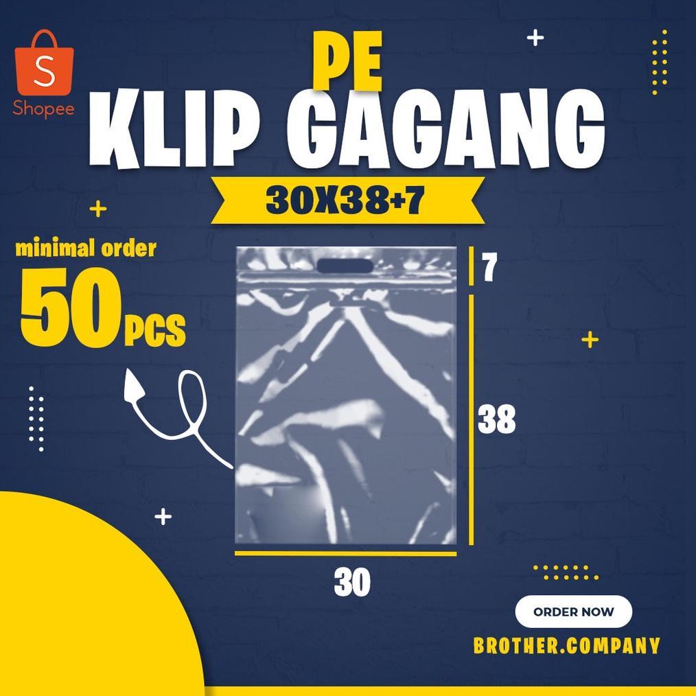 CUCI GUDANG Plastik Pe Klip Gagang 30X38+7(min order 50 pcs),Plastik packing,sepatu,HD Packing,Plast
