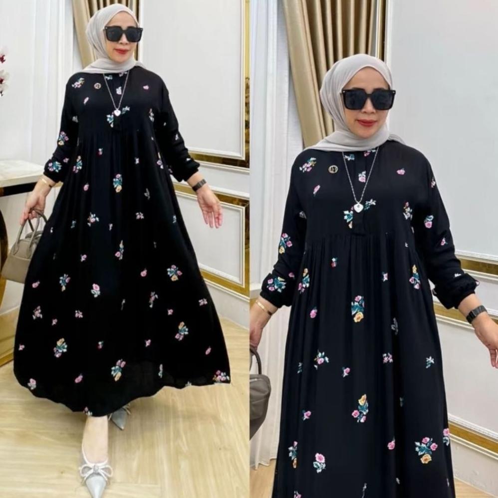 best deals ellisa dress rayon premium / royya dress  / gamis rayon premium / midi dress rayon premiu