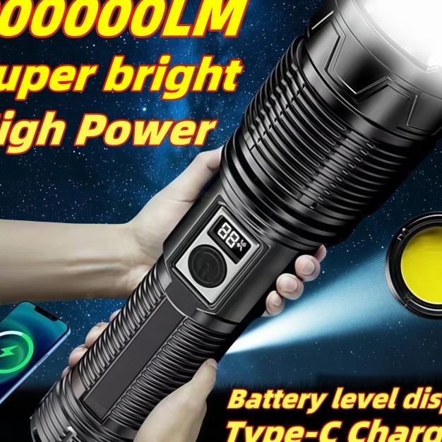 Besar Tampilan Digital Senter Led Tactical 100000 Lumens Xhp 50 - Kualitas Cahaya Super Terang Sente