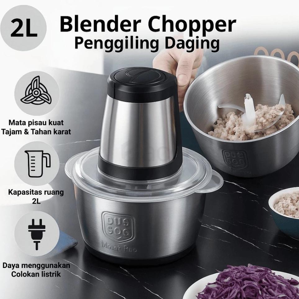 Blender Chopper Blender Daging Stainless Coper Penggiling Daging Serbaguna 2Liter