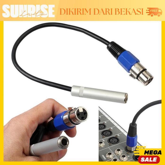 Konverter Kabel Audio Jack 6.5 Female to XLR Male - Sambungan Plug Adapter Anti Noise Kualitas Studi