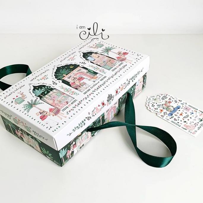 (Good) (BOX 24 x13.4 x 7.5cm LEBARAN)kotak 2 toples 112 / kue setengah loyang
