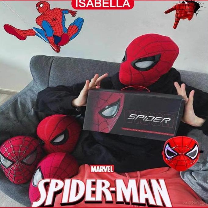 (Good) ISABELLA Bisa Berkedip Topeng Spidernnan Mask / Topeng Spidernnan Anak / Topeng Spidernnan De