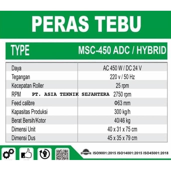 Mesin Press Tebu / Mesin Peras Tebu Mahkota
