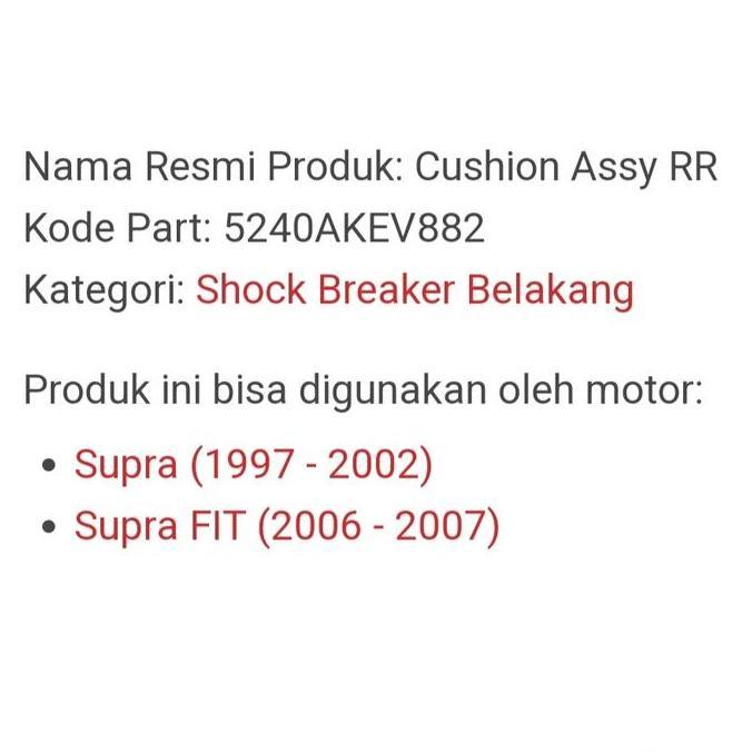 Shockbreaker Belakang SHOWA Honda Supra SupraFit OriAHM 5240AKEV882