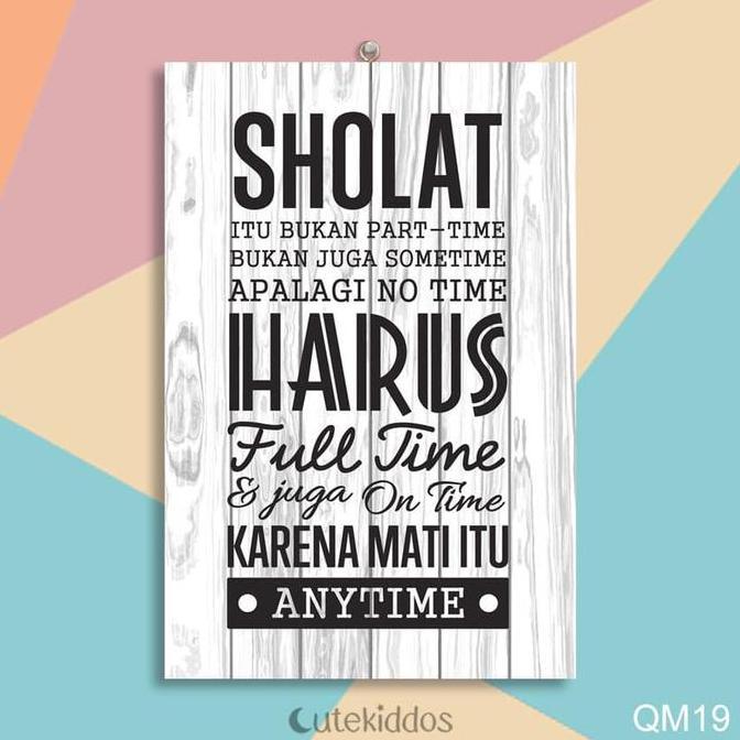 Pilihan- Hiasan Dinding Kayu Home Decor Vintage Sholat Harus Ontime