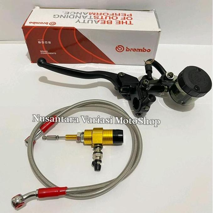 Handle Master Rem Kiri Brembo Tabung Big Smoke Kopling Hidrolik Satu Set Selang Dan Stut Hidrolik R1