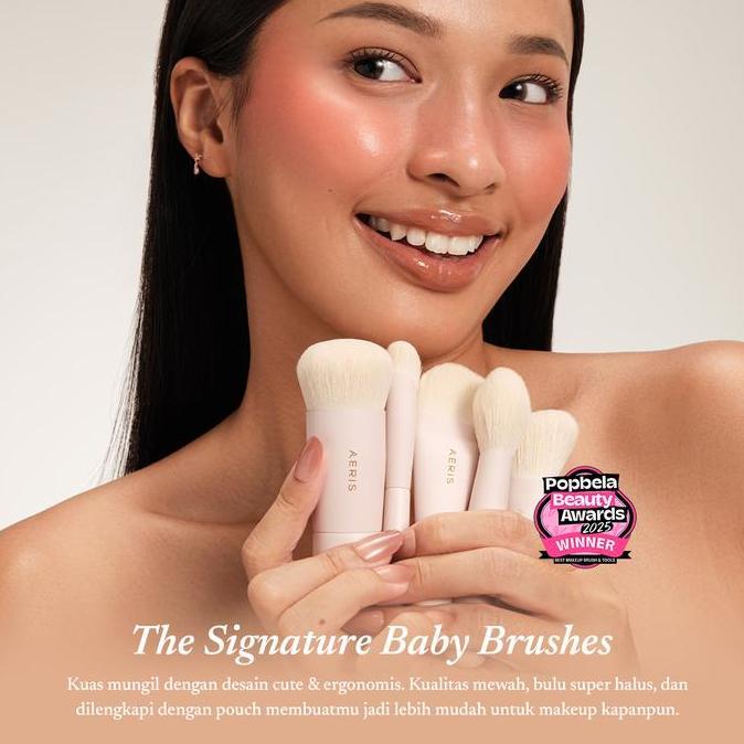 Pilihan - Aeris Beaut The Signature Baby Brush Set | Make Up Brush Set Lengkap Mini Premium Lembut V