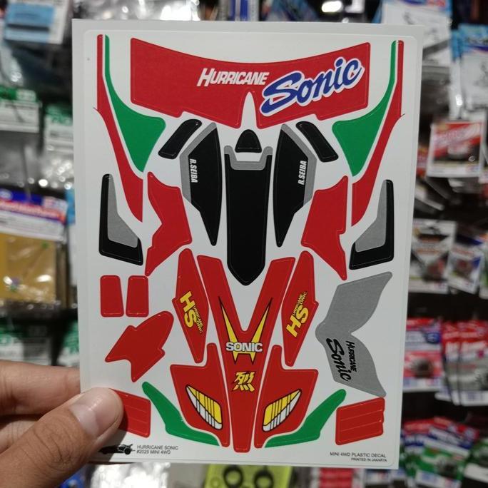 DECAL MINI 4WD HURRICANE SONIC PREMIUM / STICKER TAMIYA HURRICANE SONIC PREMIUM