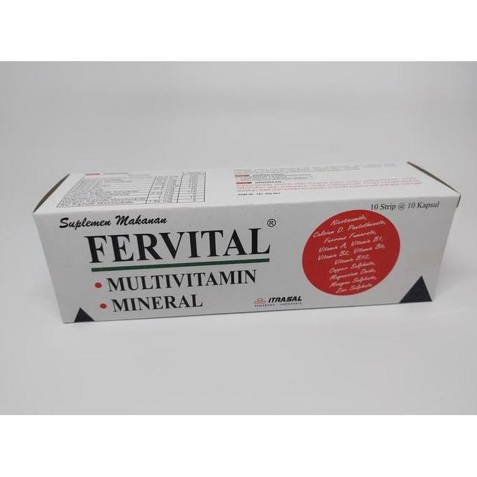 Plus- Fervital Multivitamin & Mineral, Fervital Isi 100 Kapsul, Suplemen Vitamin & Mineral Pt. Itras