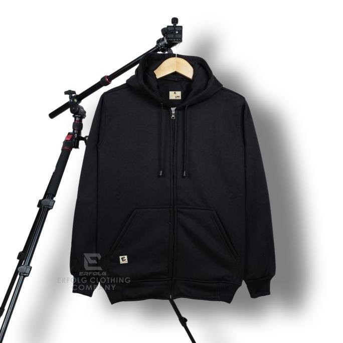 Erfolg Clothing Jaket Sweater Hoodie Zipper Pria Wanita Original Distro Brand Lokal Basic Polos Baha