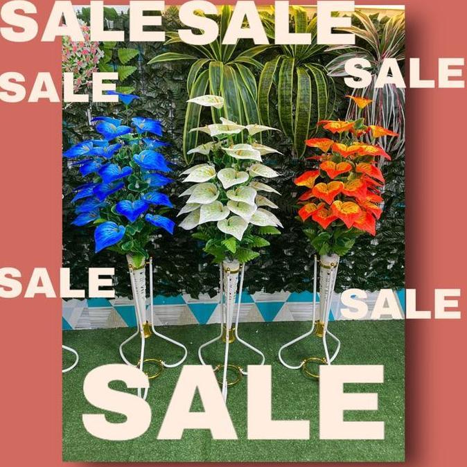 Reda- Rangkaian Bunga Anthurium/A Lily/A Lilly Artificial 18 Kuntum/Bunga Artificial Anthurium/Aron 