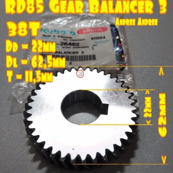 TERBARU - RD75 RD85 Gear Balancer 3 Gigi Bandulan Kubota RD-85 RD 75 85 Original