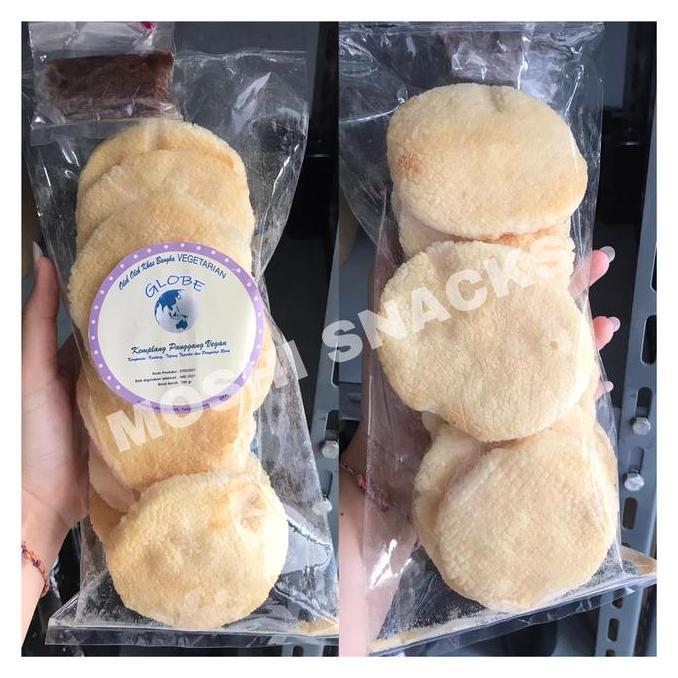 Kerupuk / Kemplang Panggang Kentang Vegan Globe Asli Bangka Vegetarian Rasa Juara