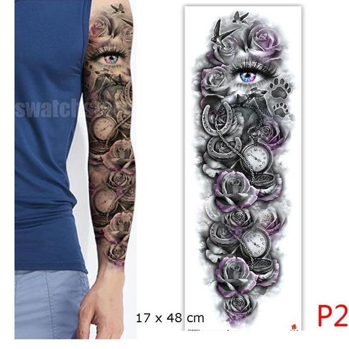 Sticker Tattoo Temporary Motif Besar - Tato Lengan - Tato Temporer