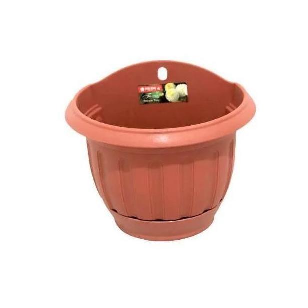 POT Bunga Dinding Tempel Lion Star No 6 Lotus Diameter 19 cm - Coklat