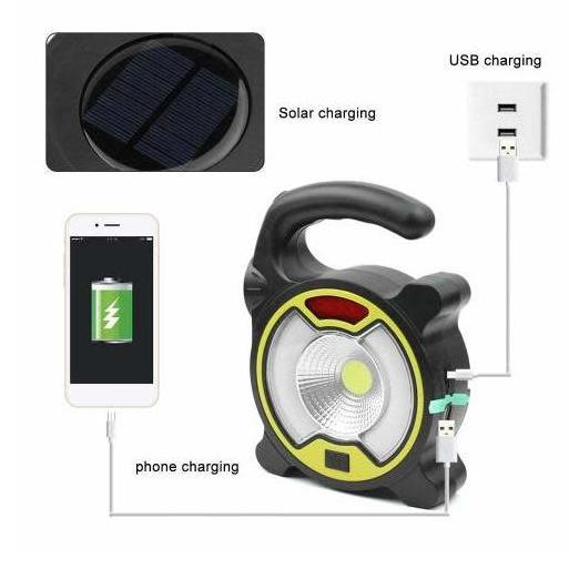 Purple- Lampu Senter Cob Darurat Emergency Recharge Usb/ Solar 150 X 39A