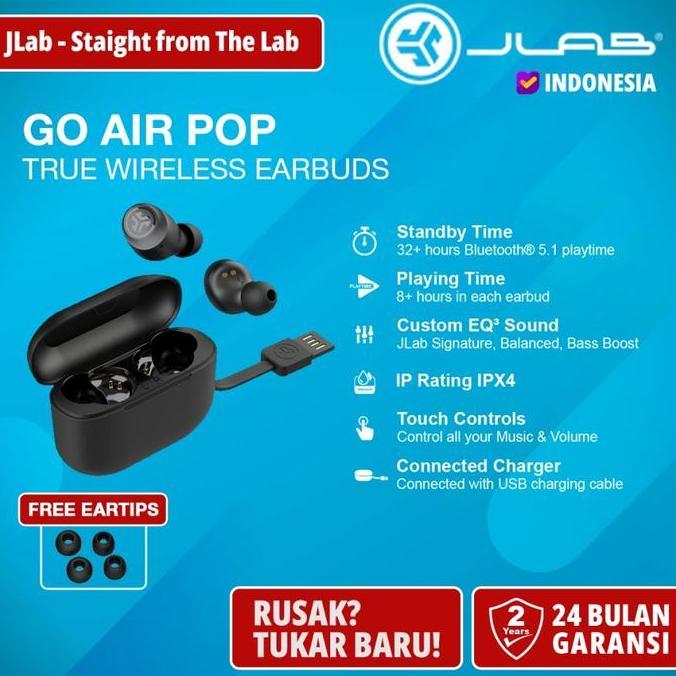 zefranze/ JLab Go Air Pop True Wireles Earbuds TWS Headset Earphone GoAir Diskon