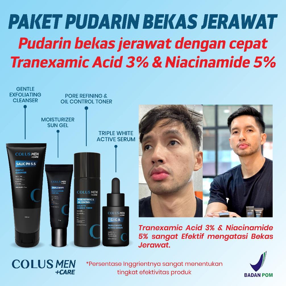 COLUS MEN Paket Skincare PUDARIN BEKAS JERAWAT | Skincare Pria | Perawatan Wajah | Menghilangkan Bek