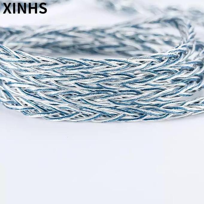 zefranze/ XINHS Rainbow Blue WITH MIC 8 Core Silver Plated IEM Upgrade Cable Diskon