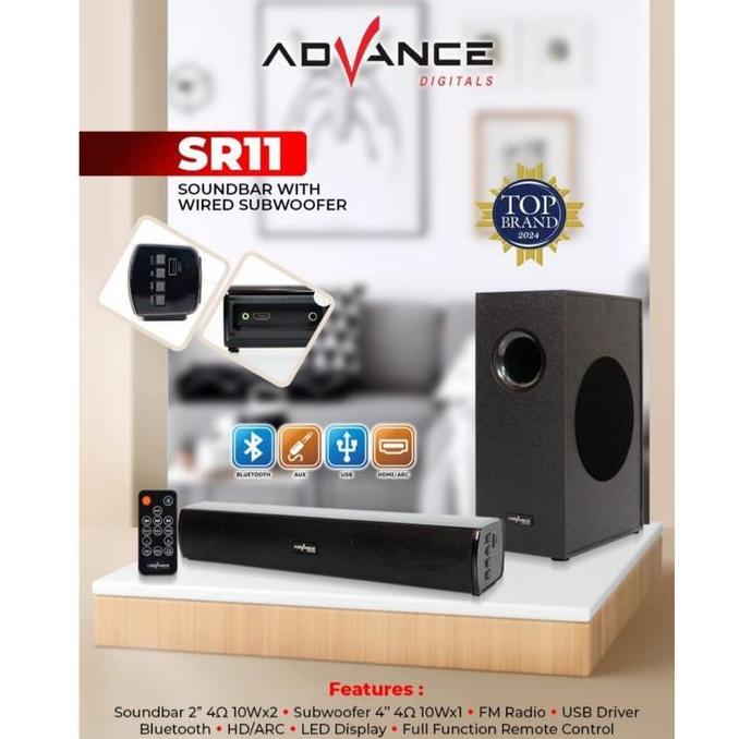 ADVANCE SOUNDBAR WITH WIRED SUBWOOFER SR-11 Diskon