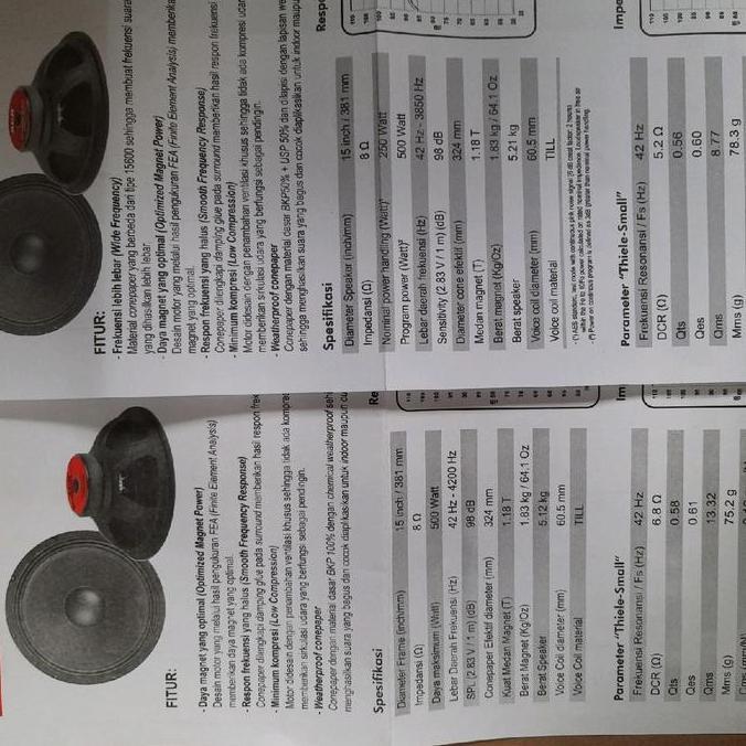 zefranze/ Speaker Fullrange 15 inch ACR 15600 Black Diskon
