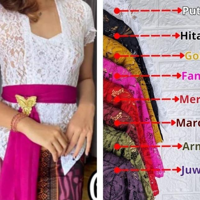Kebaya Bali Brokat Sofia Strecth Lengan Pendek Model Lilit