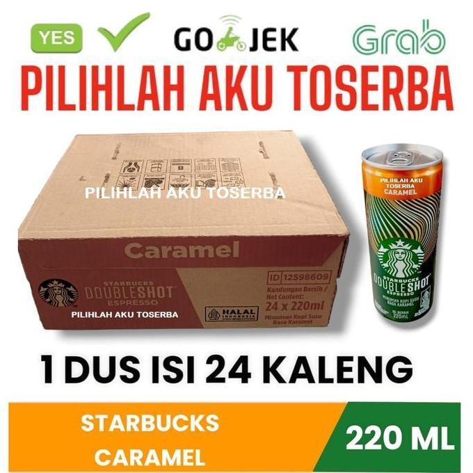 Best Seller Kopi Starbucks Doubleshot Caramel Kaleng Can 220 Ml - ( Harga 1 Dus ) Premium