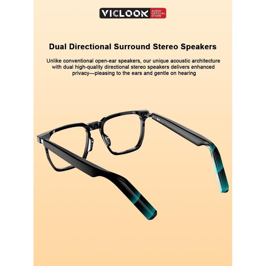 VICLOOK Smart Glasses Wireless Bluetooth V5.4 Sunglasses Sport IPX4 Wateroof Outdoor Kacamata Anti-B