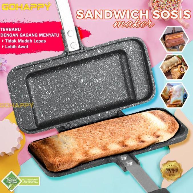 GOHAPPY CETAKAN SANDWICH SOSIS MAKER/WAFFLE HOTDOG TOASTER MAKER DIATAS STOVE KOMPOR TANPA LISTRIK