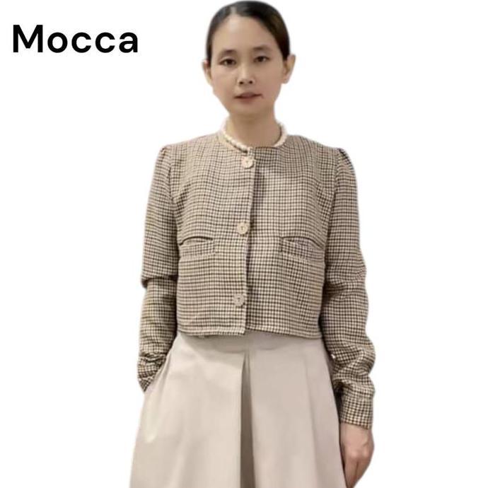 Pilihan - Atasan Blazer Wanita  187 Tweed Crop Top Outer Wanita Tweed Lengan Panjang Cardigan Casual