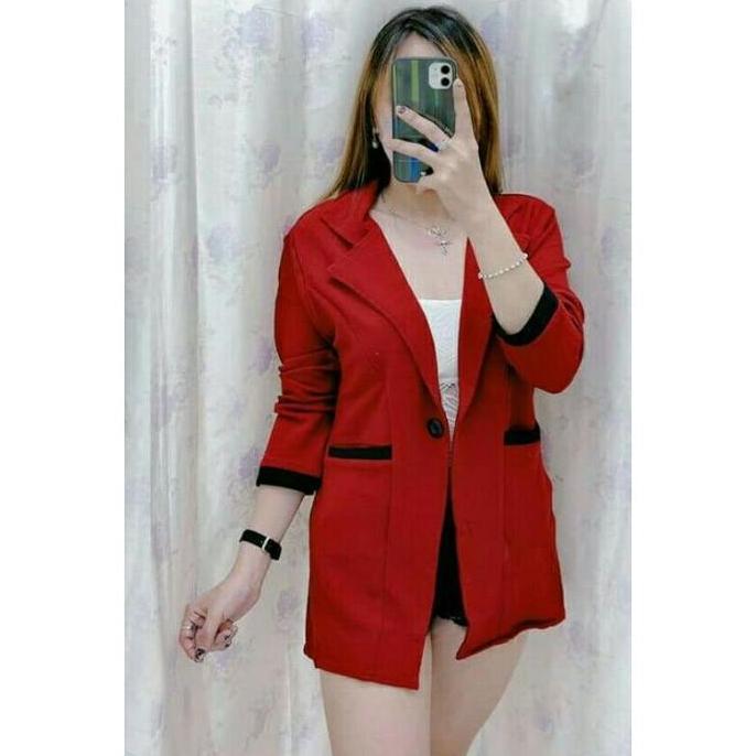 Pilihan - Blazer Wanita Lengan Panjang / Blazer Cewek Baju Kantong