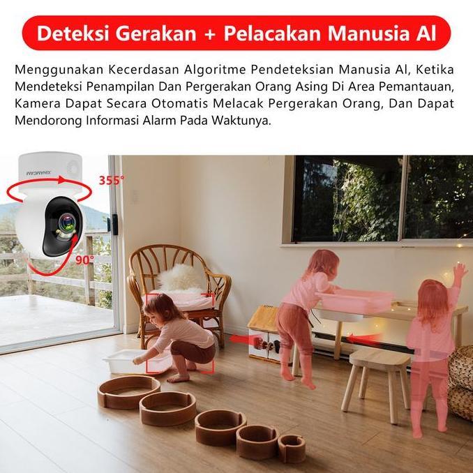 XIHANCAM Smart CCTV Indoor Wifi 5MP Camera 360 CCTV Rumah IP Kamera CCTV Wifi Jarak Jauh Lewat HP