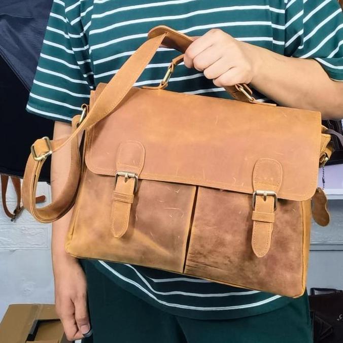 Sac- Tas Mini Laptop Massenger Kulit Selempang 12 Inc Tipe Kenshin