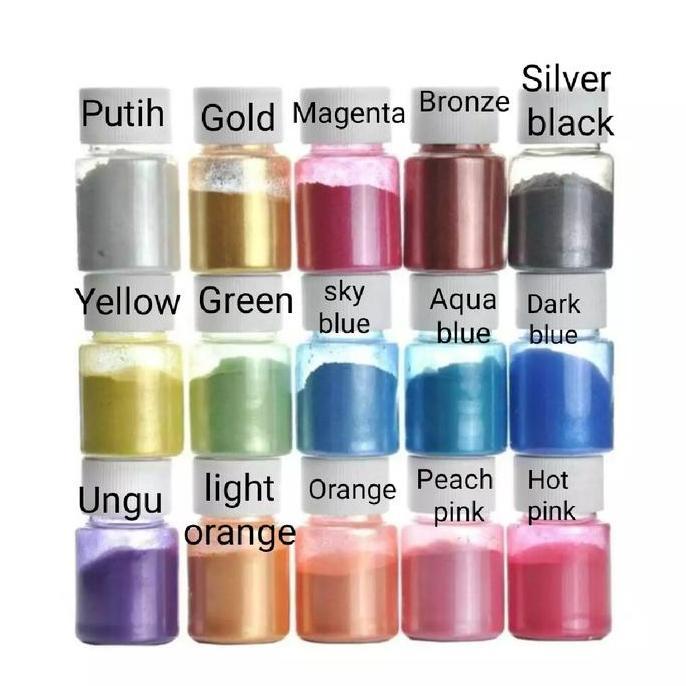 Inventar- Pewarna Resin Bubuk / Uv Pearl Resin Pigment / Sabun Slime Lilin