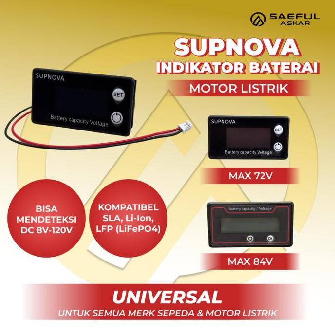 Indikator Baterai Lithium dan LFP Motor Listrik Supnova